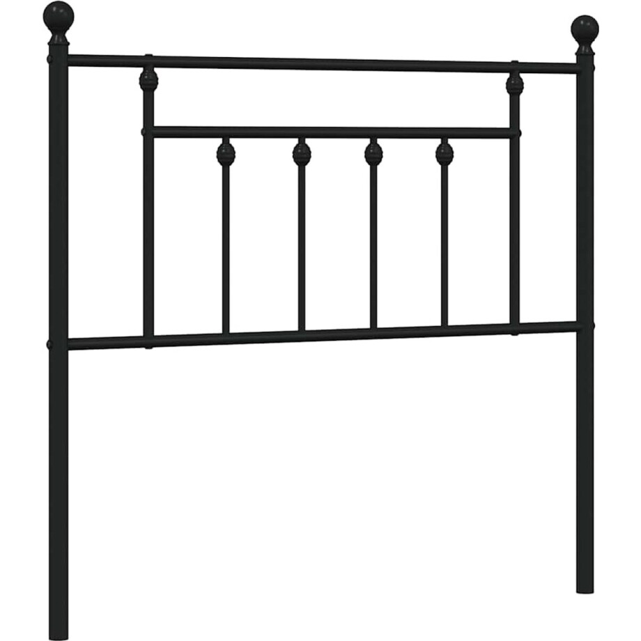 vidaXL - Vervangend - hoofdbord - 90 - cm - metaal - zwart vidaXL - Vervangend - hoofdbord - 90 - cm - metaal - zwart afbeelding 1