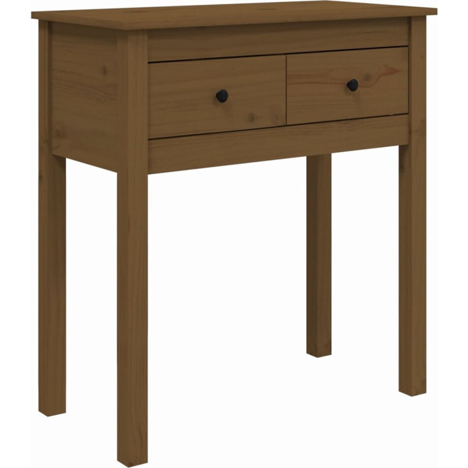 vidaXL - Wandtafel - 70x35x75 - cm - massief - grenenhout - honingbruin vidaXL - Wandtafel - 70x35x75 - cm - massief - grenenhout - honingbruin afbeelding 1