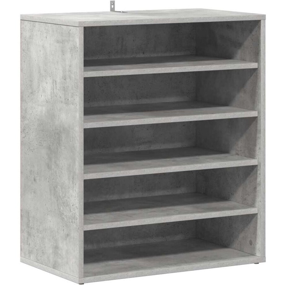 vidaXL - Schoenenkast - 60x35x70 - cm - bewerkt - hout - betongrijs afbeelding 1