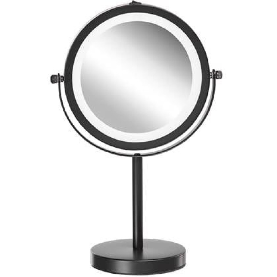 Beliani - TUCHAN - make-up spiegel - Zwart - IJzer afbeelding 1