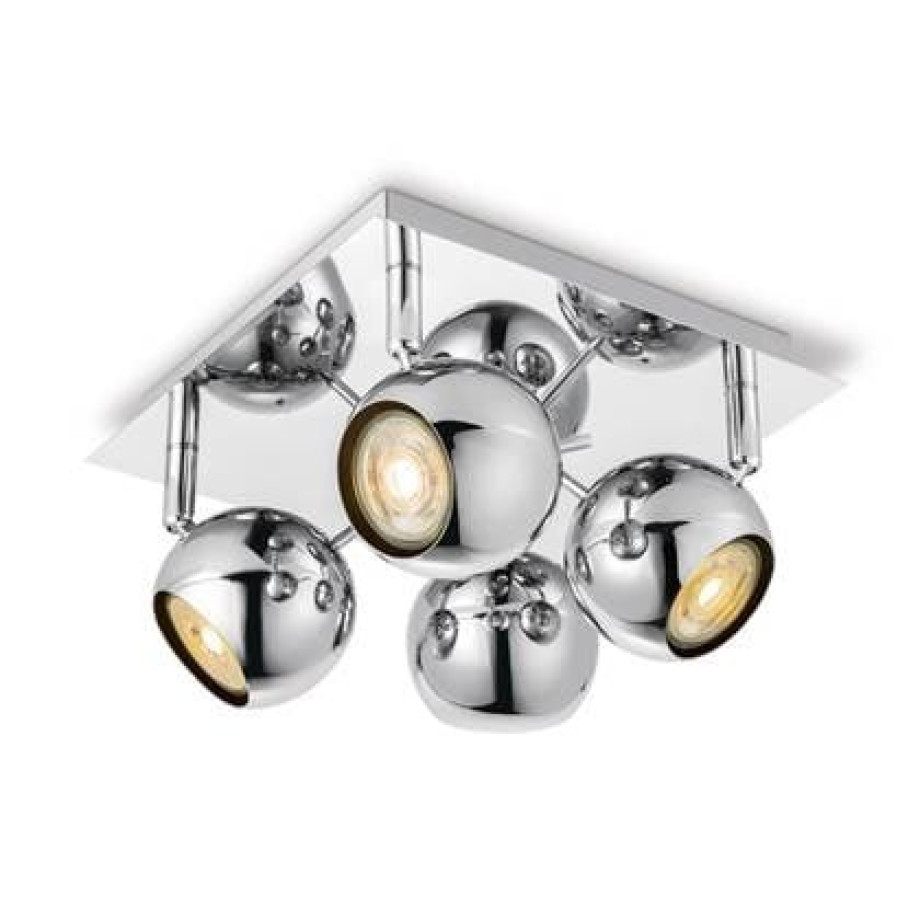 Home Sweet Home Opbouwspot Bollo 4 - incl. dimbare LED lamp - chroom afbeelding 1