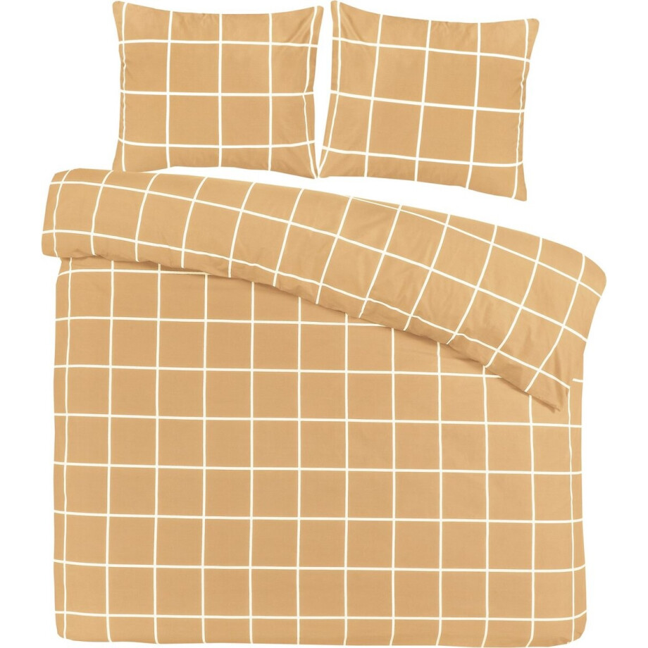 Day Dream Dekbedovertrek Katoen Big Check - beige 140x200/220cm afbeelding 1