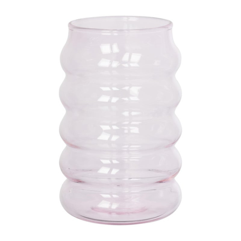 Drinkglas bubbel - roze - ø8x13 cm afbeelding 1