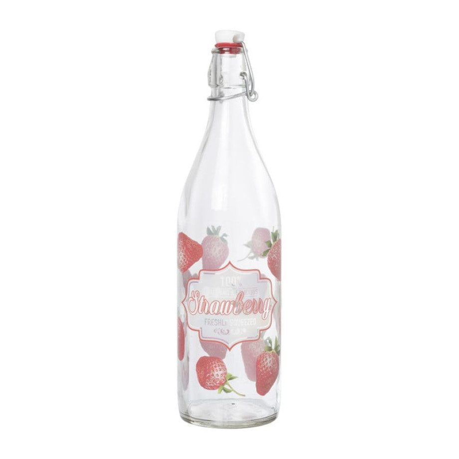 Waterfles aardbei - 1 liter afbeelding 1