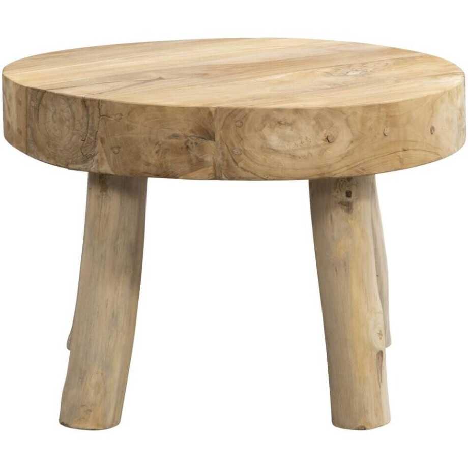Leen Bakker - Salontafel Tjeu - Naturel - 43xØ60 Cm - Teakhout - Bruin afbeelding 1