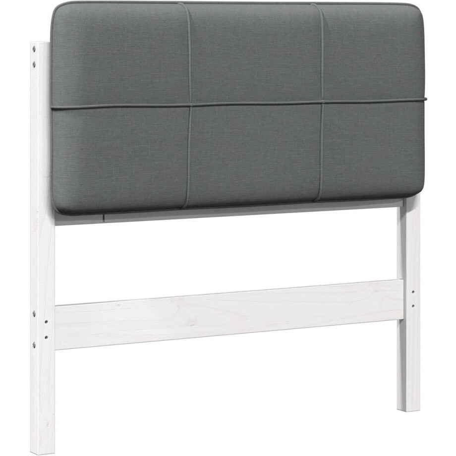 vidaXL - Gestoffeerd - hoofdbord - met - hoofdeinde - Wit - en - Lichtgrijs - 90 - cm vidaXL - Gestoffeerd - hoofdbord - met - hoofdeinde - Wit - en - Lichtgrijs - 90 - cm afbeelding 1