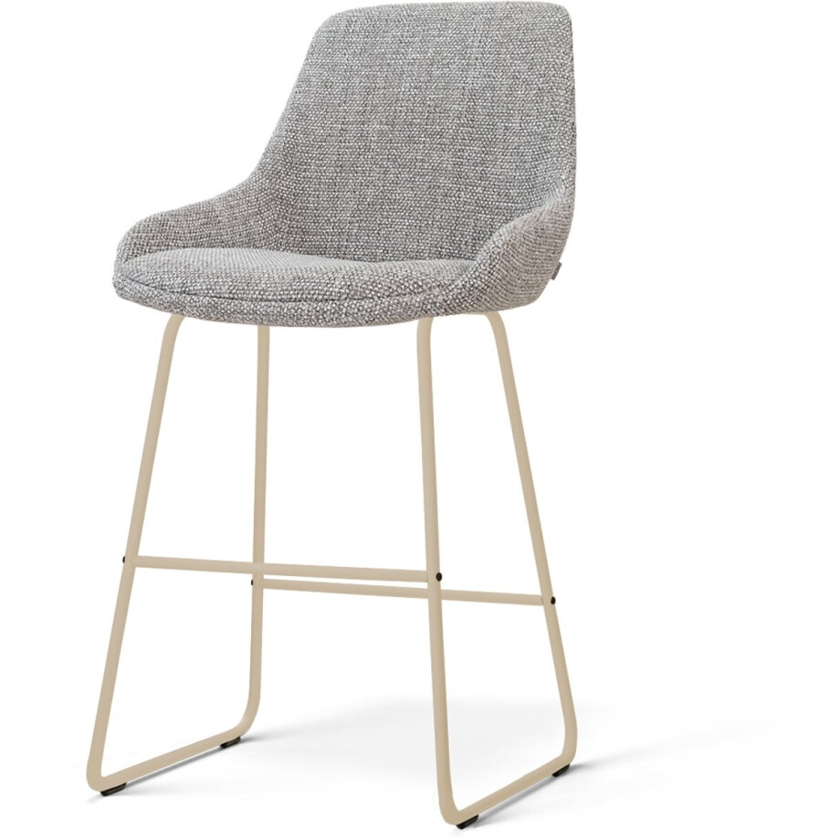 Nolon Nino-Isa Barkruk Grijs Blend - Beige Onderstel - 65 Cm - Japandi - Stoffen - Kookeiland - Barstoel afbeelding 1