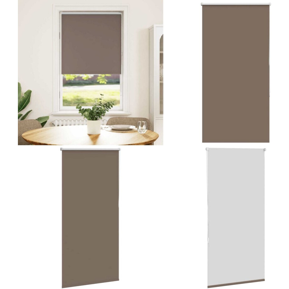 vidaXL Rolgordijn verduisterend koffie 80x150 cm stofbreedte 75,7 cm - Rolgordijn - Rolgordijnen - Dag- En Nachtgordijn - Verduisterend Rolgordijn afbeelding 1