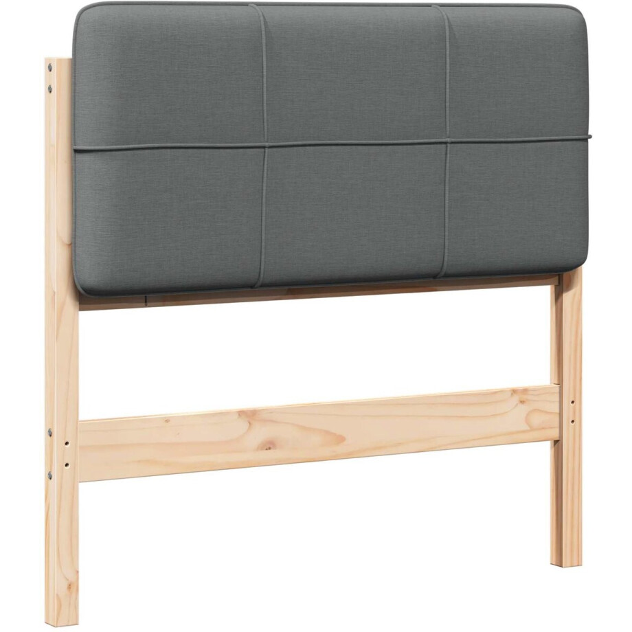 vidaXL - Gestoffeerd - hoofdbord - met - hoofdeinde - Bruin - en - Lichtgrijs - 90 - cm afbeelding 1