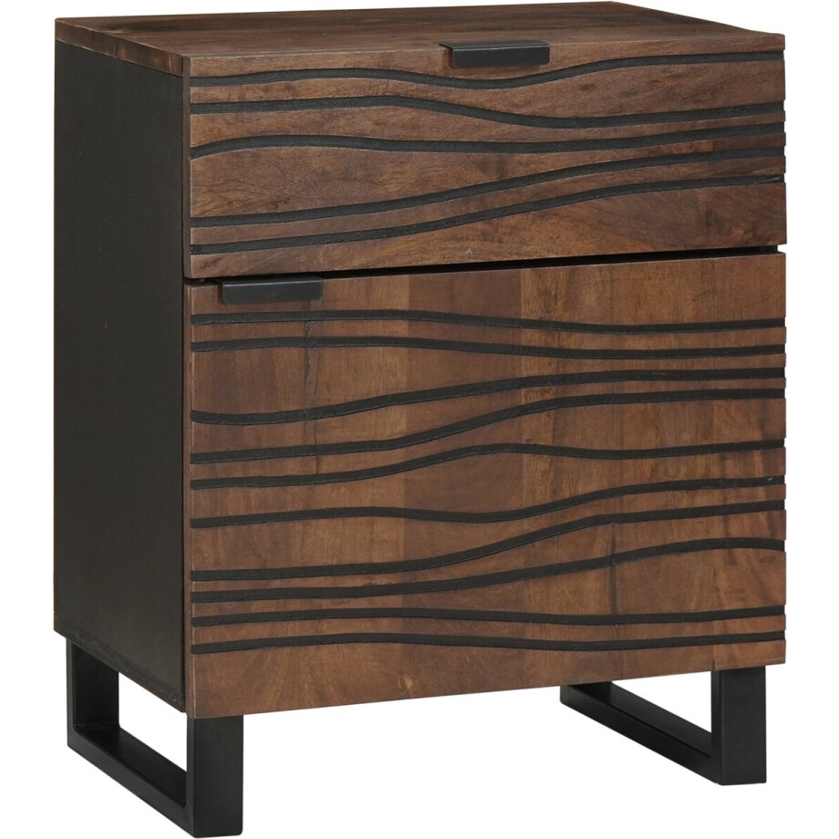 vidaXL - Nachtkastje - Walnotenhout - 50 - x - 33 - x - 60 - cm - Massief - acaciahout afbeelding 1