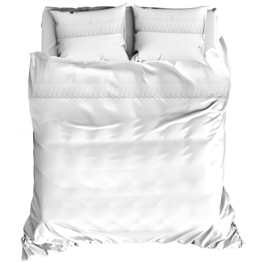 Romanette Vienna dekbedovertrek - Wit - 1-persoons (140x200/220 cm + 1 sloop) Romanette Vienna dekbedovertrek - Wit - 1-persoons (140x200/220 cm + 1 sloop) afbeelding 1
