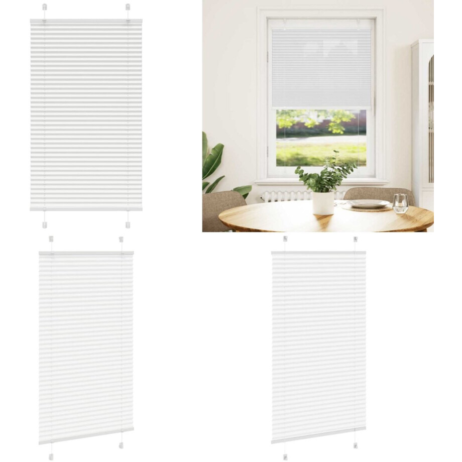 vidaXL Plissé rolgordijn 70x100 cm stofbreedte 69,4 cm polyester wit - Plisségordijn - Geplooide Jaloezieën - Geplooide Zonwering - Plisse Blind vidaXL Plissé rolgordijn 70x100 cm stofbreedte 69,4 cm polyester wit - Plisségordijn - Geplooide Jaloezieën - Geplooide Zonwering - Plisse Blind afbeelding 1