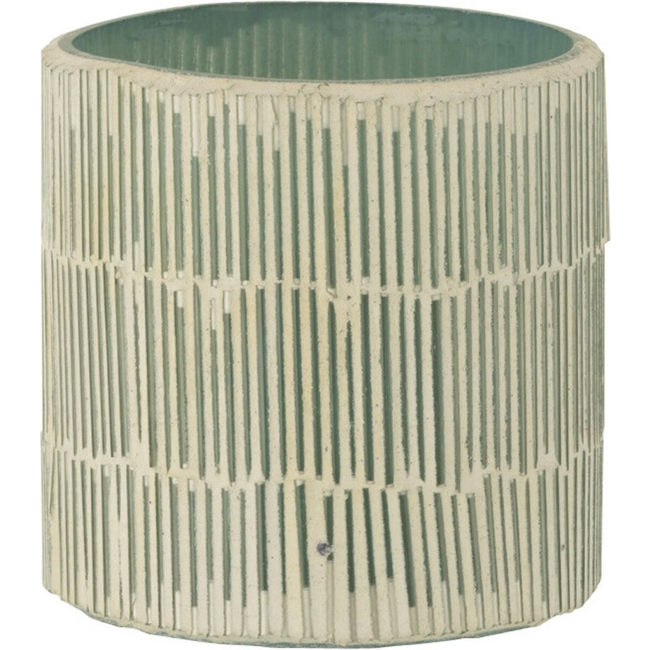 J-Line theelichthouder Mozaiek - glas - grijs - small - 2 stuks afbeelding 1