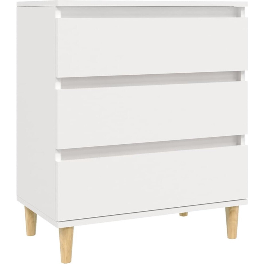 vidaXL - Dressoir - 60x35x70 - cm - bewerkt - hout - wit afbeelding 1