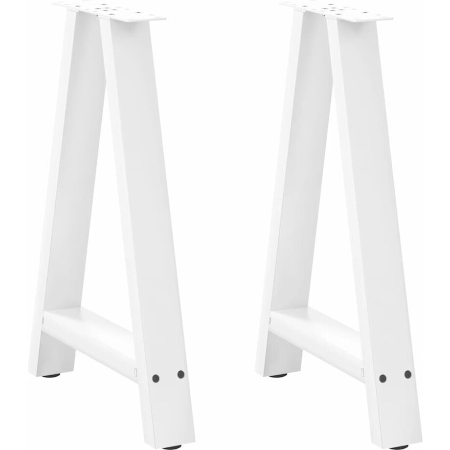 vidaXL - Eettafelpoten - 2 - st - A-vormig - 60x(72-73) - cm - staal - wit afbeelding 1