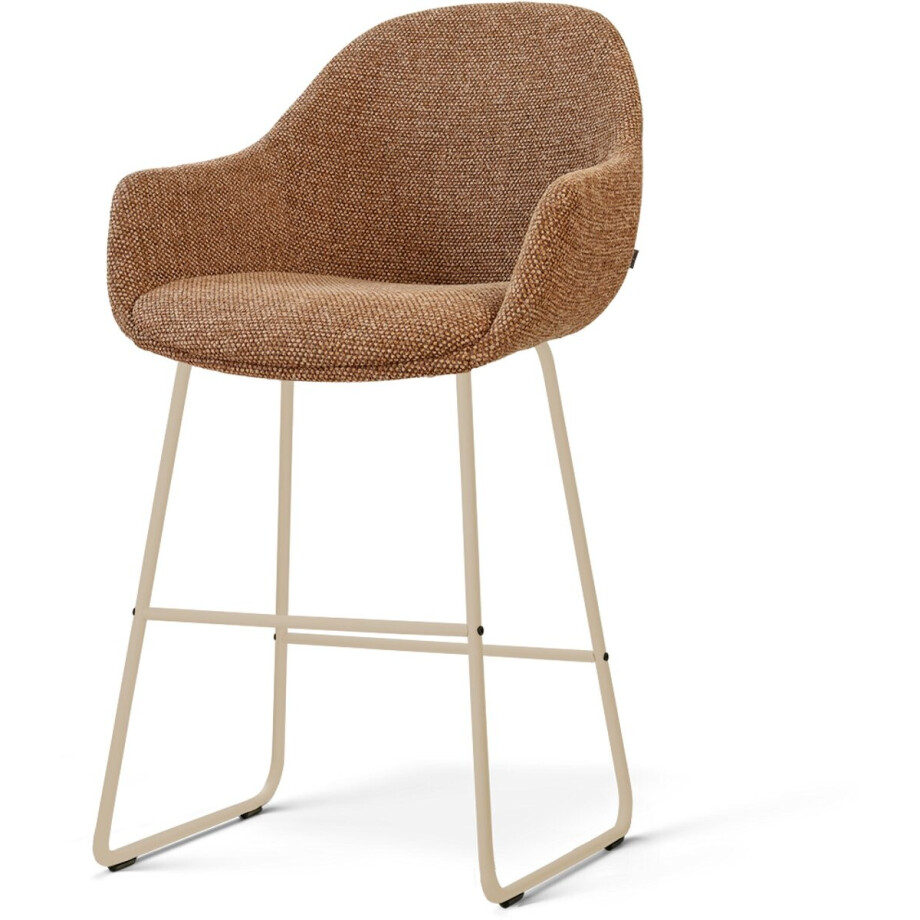 Nolon Nino-Mae Barkruk Bruin Blend - Beige Onderstel - 65 Cm - Modern - Barstoel - Armleuning - Stoffen Nolon Nino-Mae Barkruk Bruin Blend - Beige Onderstel - 65 Cm - Modern - Barstoel - Armleuning - Stoffen afbeelding 1