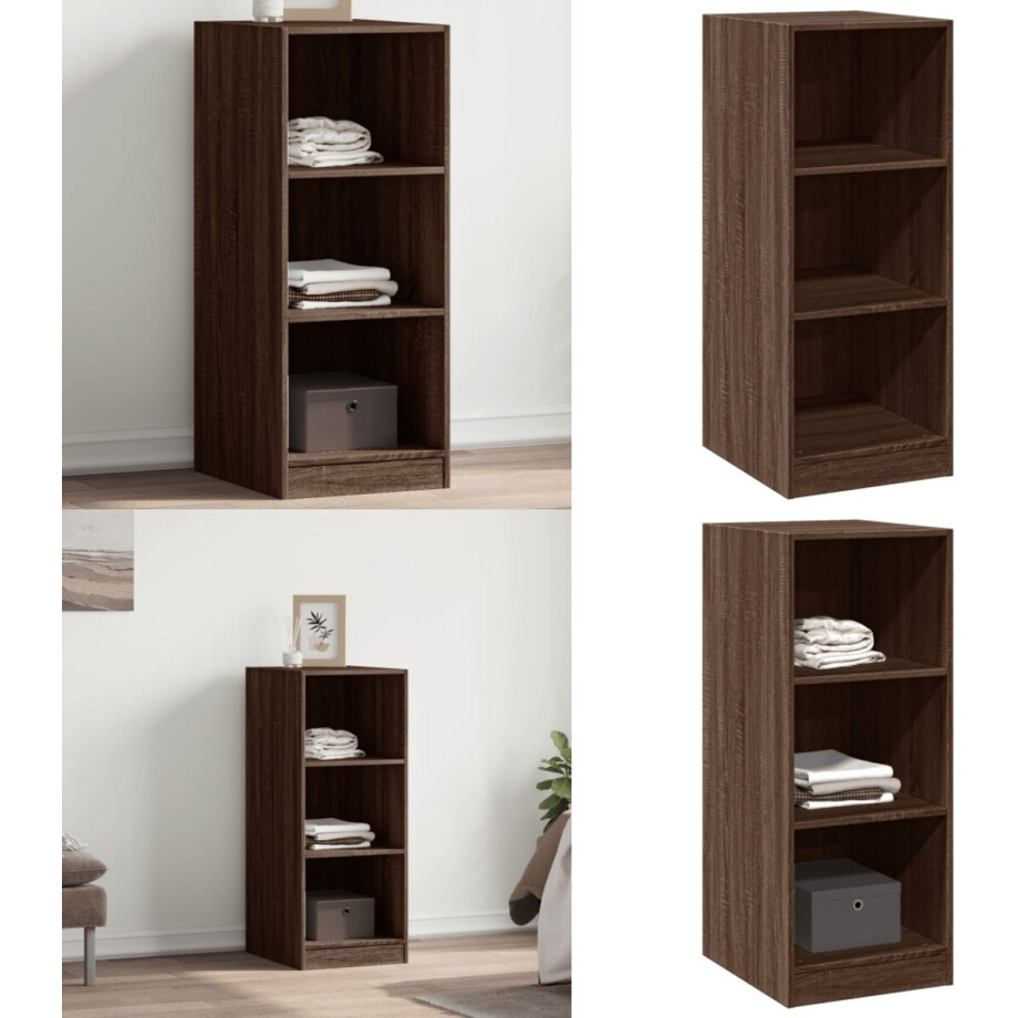 vidaXL Kledingkast 48x41x102 cm bewerkt hout bruin eikenkleurig - Kledingkast - Kledingkasten - Klerenkast - Garderobekast afbeelding 1