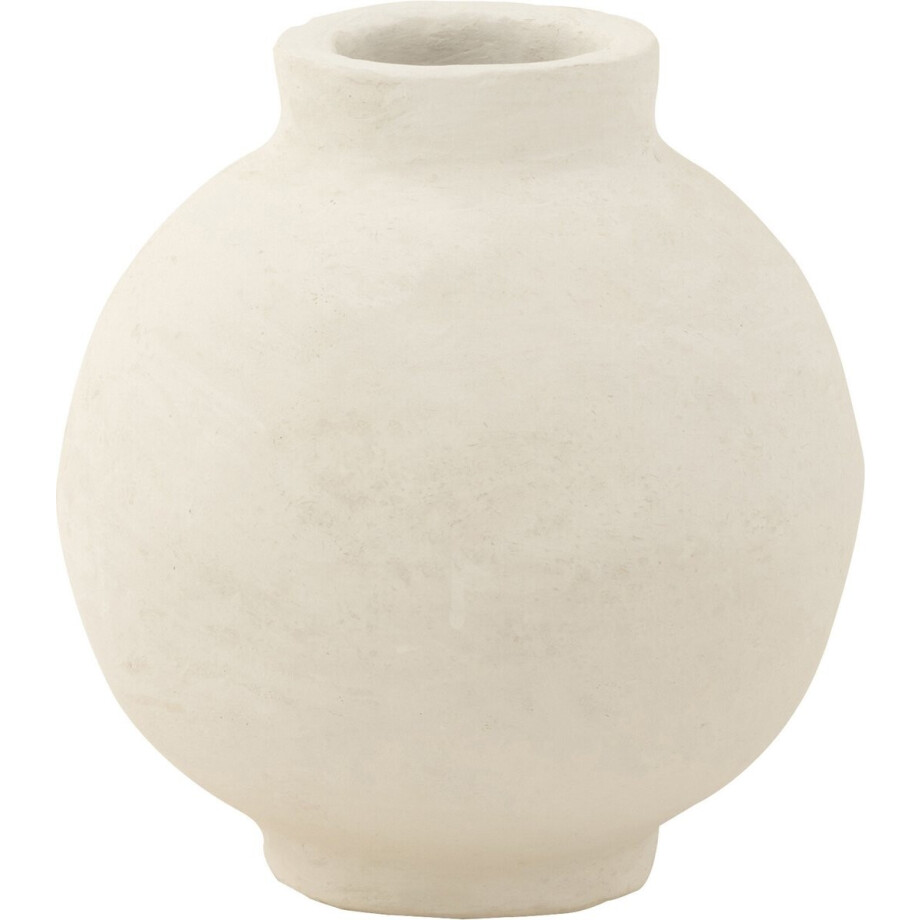 J-Line bloempot Glad Sphere - papier maché - wit - Ø 30 cm J-Line bloempot Glad Sphere - papier maché - wit - Ø 30 cm afbeelding 1