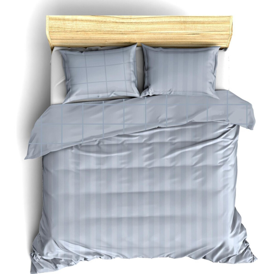 De Witte Lietaer Dekbedovertrek Katoen Satijn Zygo - Hotelmaat - 260 x 240 cm - Blauw afbeelding 1