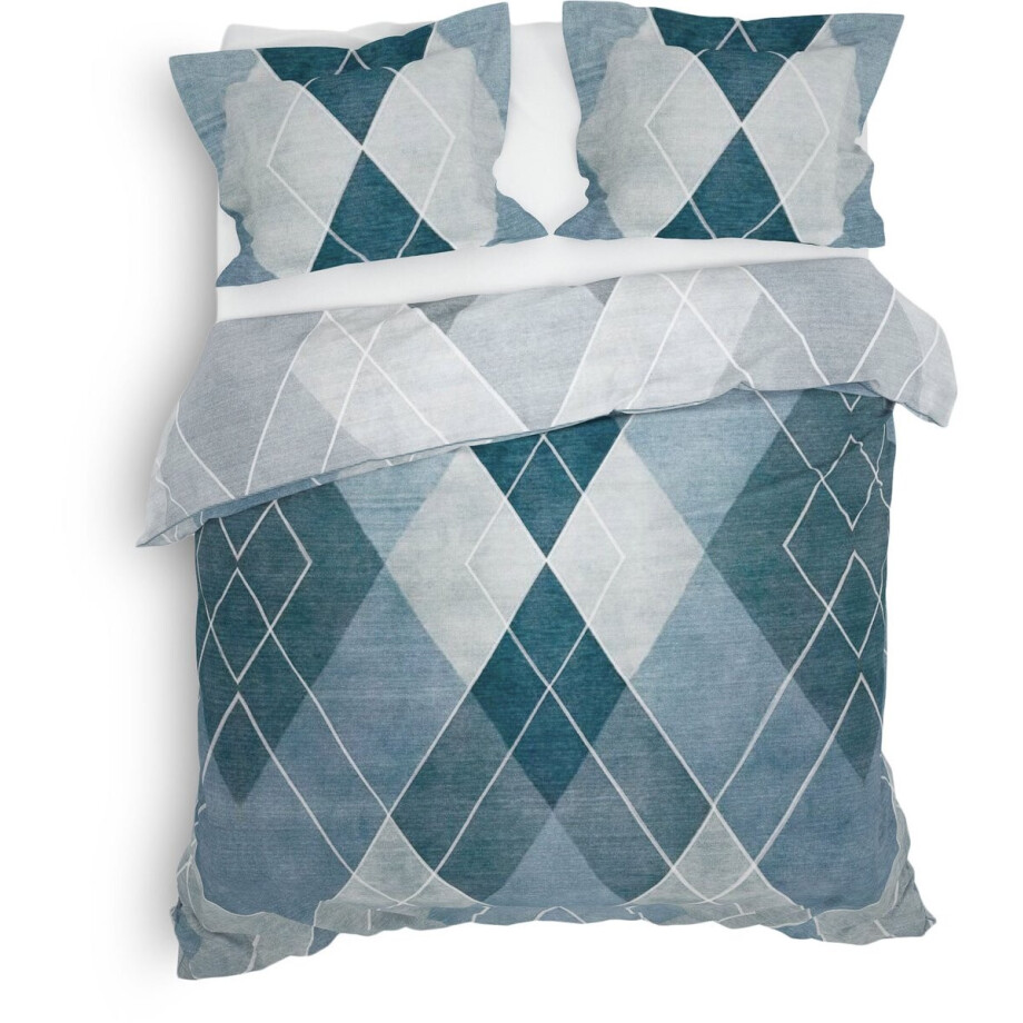 Heckettlane Danny Dekbedovertrek - Lits-jumeaux - Katoen - 260x200-220cm - Blauw afbeelding 1