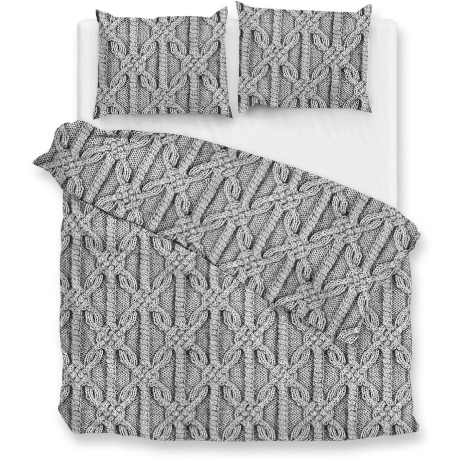 Zohome Dekbedovertrek Corda - Bedlinnen met Weving print - 260x220 - Grijs - Dekbedhoes van 100% Katoen-Flanel Zohome Dekbedovertrek Corda - Bedlinnen met Weving print - 260x220 - Grijs - Dekbedhoes van 100% Katoen-Flanel afbeelding 1