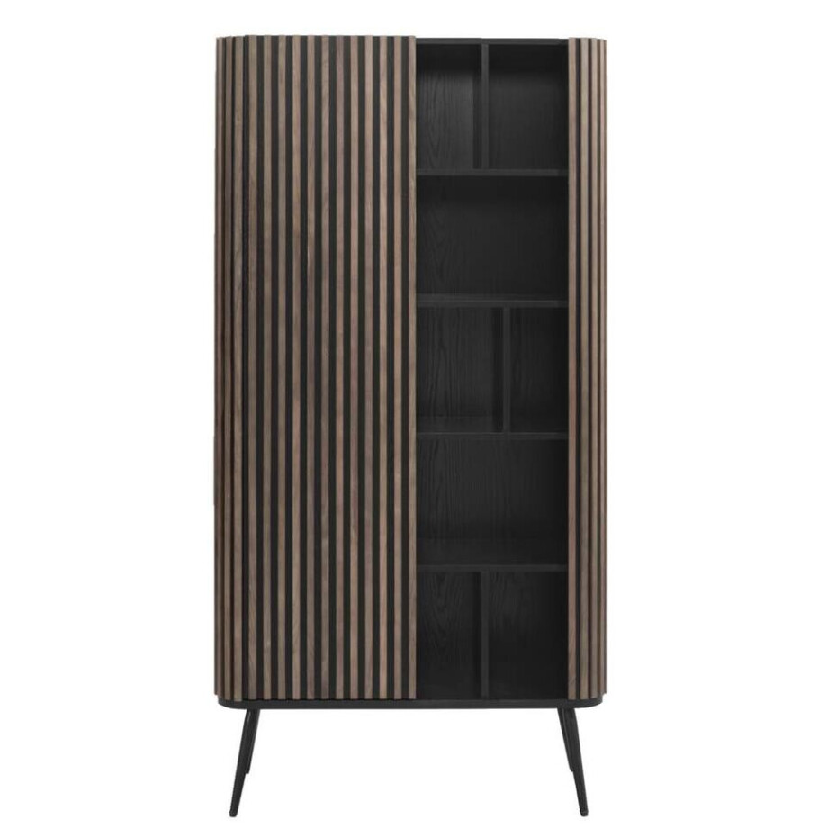 Leen Bakker - Kast Patrick - Walnoot - 180x90x40 Cm - MDF - Bruin afbeelding 1