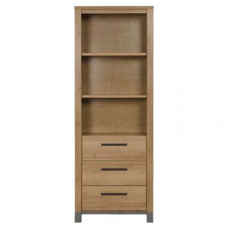 Kast Finn 3-lades - licht eikenkleur - 40x71x196 cm - Leen Bakker afbeelding 1