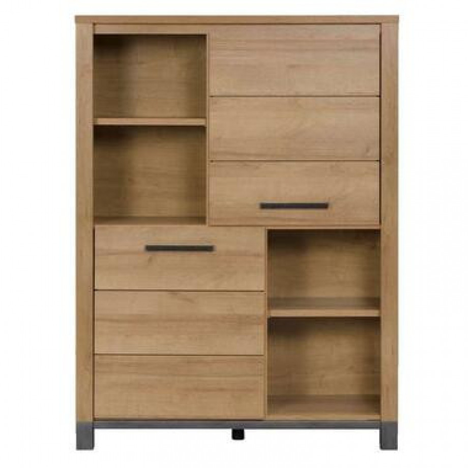 Kast Finn 2-deurs - licht eikenkleur - 40x110x151 cm - Leen Bakker afbeelding 1