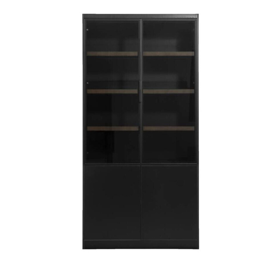 Leen Bakker - Wandkast Virgil - 220x110x40 Cm - MDF - Zwart afbeelding 1