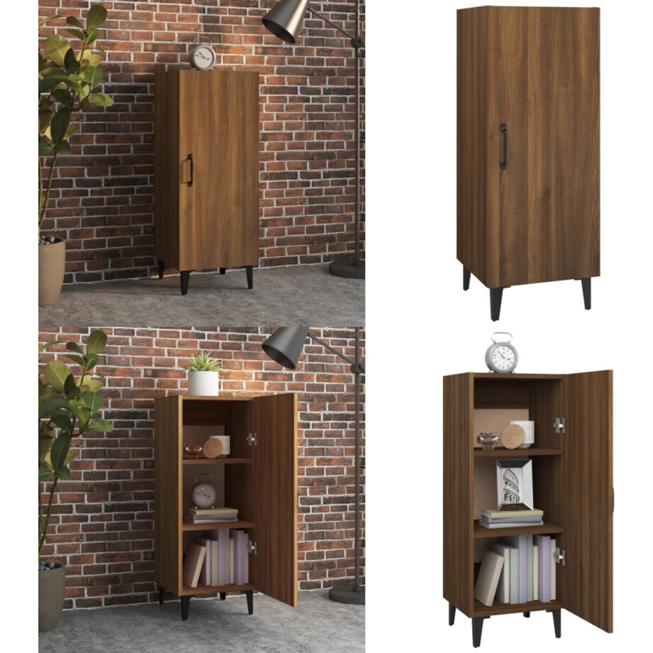 vidaXL Dressoir 34,5x34x90 cm bewerkt hout bruin eikenkleur - Dressoir - Dressoirs - Kast - Wandkast vidaXL Dressoir 34,5x34x90 cm bewerkt hout bruin eikenkleur - Dressoir - Dressoirs - Kast - Wandkast afbeelding 1