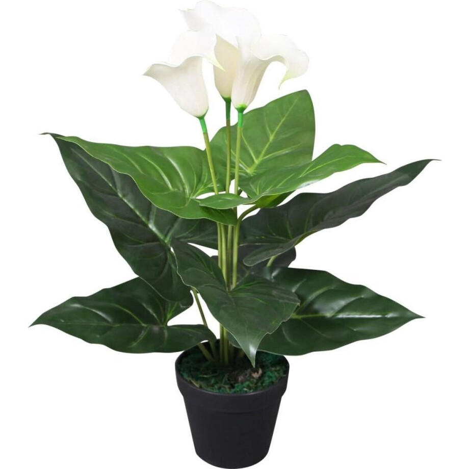 vidaXL - Kunst - calla - lelie - plant - met - pot - 45 - cm - wit afbeelding 1