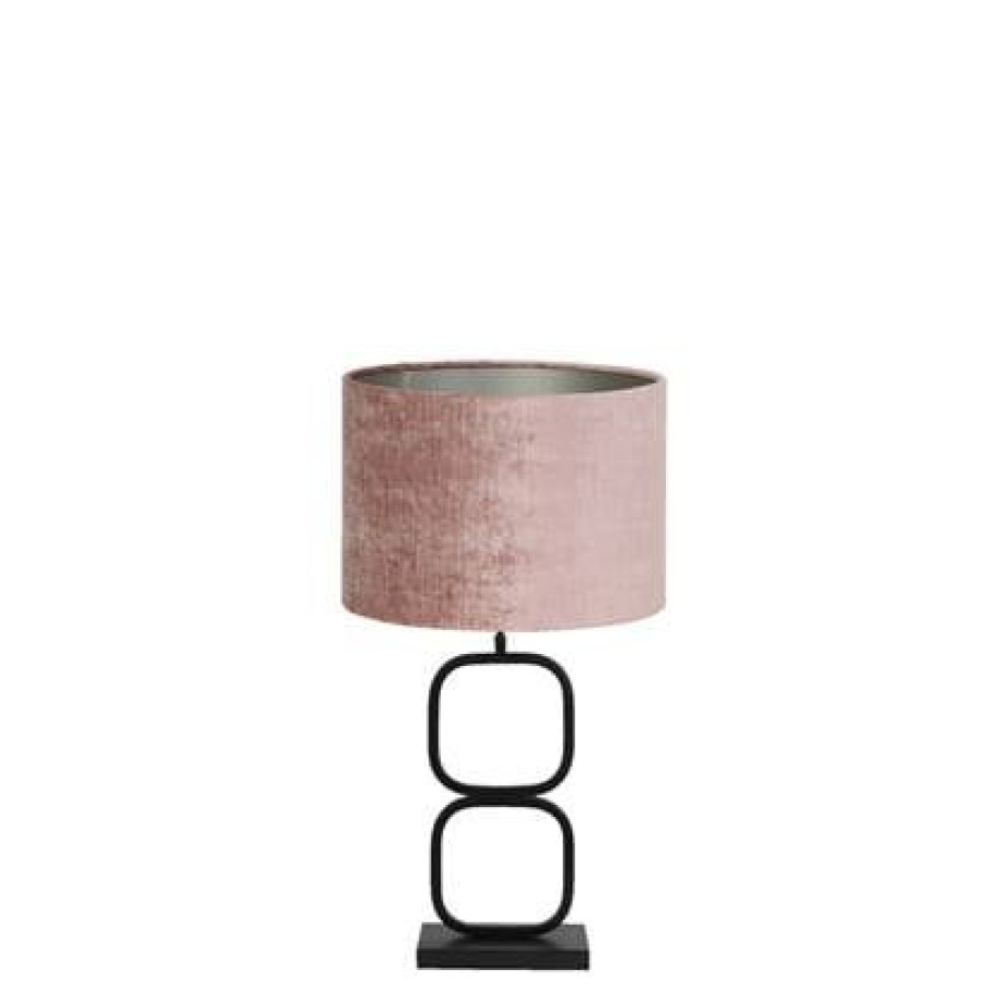 Light & Living Tafellamp Lutika|Gemstone - Zwart|Oud roze - Ã30x67cm afbeelding 1