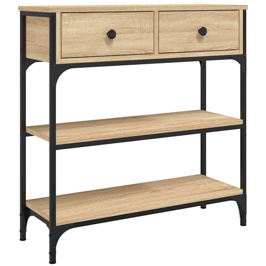 vidaXL - Wandtafel - 72,5x25x75 - cm - bewerkt - hout - sonoma - eikenkleurig afbeelding 1