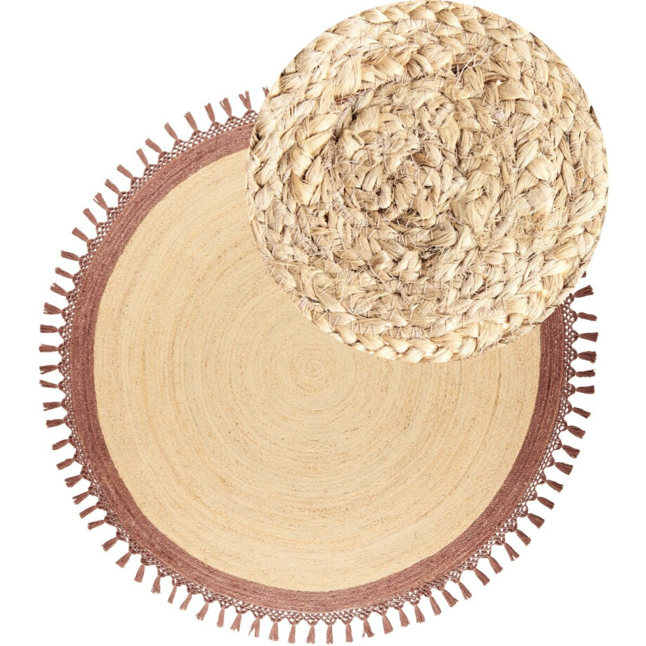 BELIANI MARTS - Vloerkleed - Beige/Bruin - 200 cm - Jute afbeelding 1