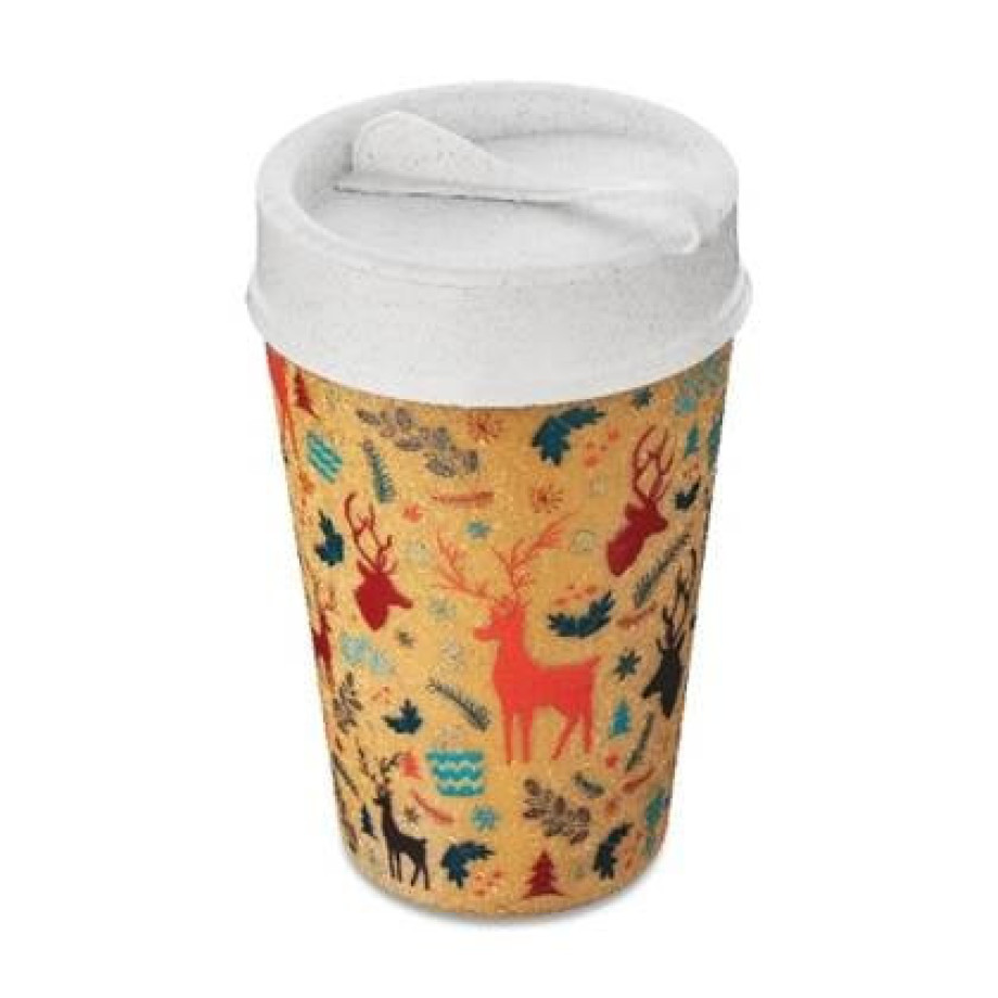 Koziol - Dubbelwandige Koffiebeker met Deksel, 0.4 L, Organic, Rodolf afbeelding 1
