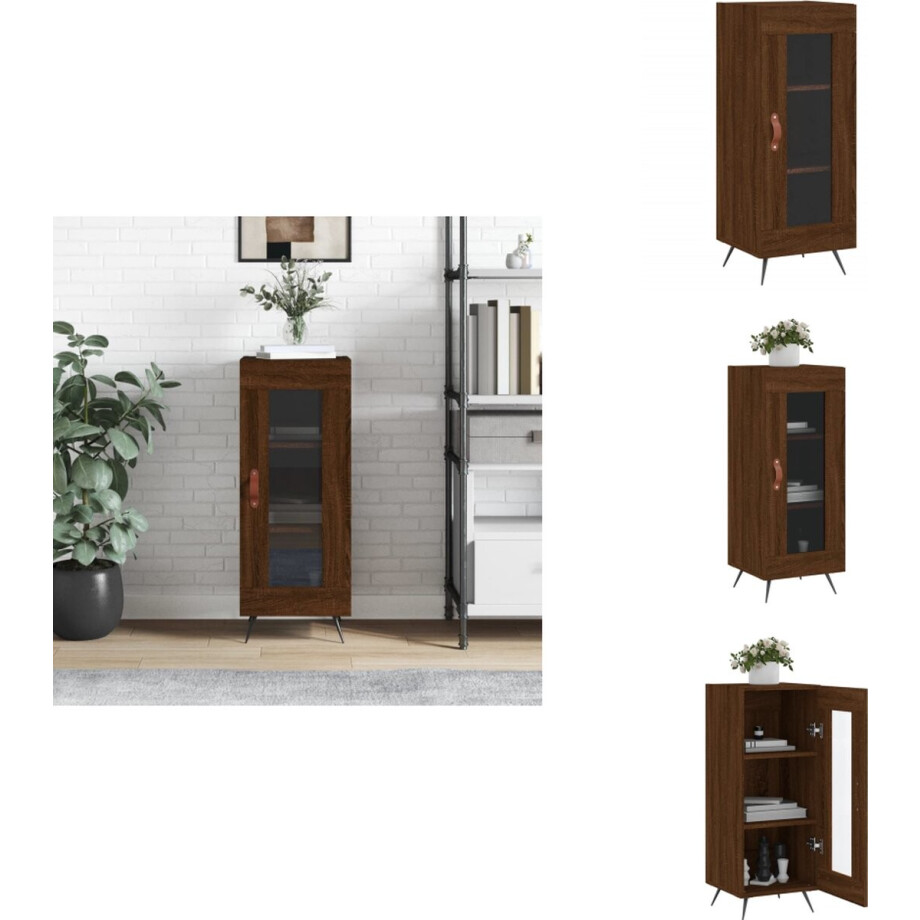 vidaXL Dressoir - Dressoirs - Kast - Wandkast - Dressoir 34,5x34x90 cm bewerkt hout bruin eikenkleur vidaXL Dressoir - Dressoirs - Kast - Wandkast - Dressoir 34,5x34x90 cm bewerkt hout bruin eikenkleur afbeelding 1