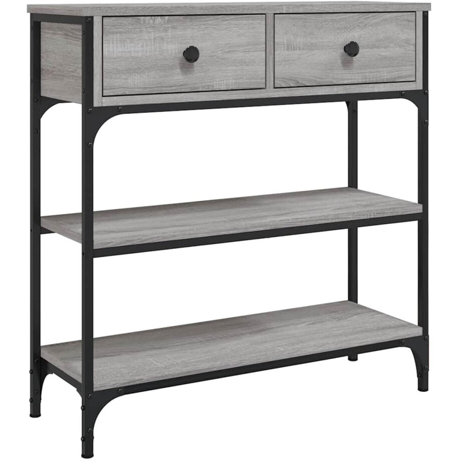 vidaXL - Wandtafel - 72,5x25x75 - cm - bewerkt - hout - grijs - sonoma - eikenkleurig afbeelding 1