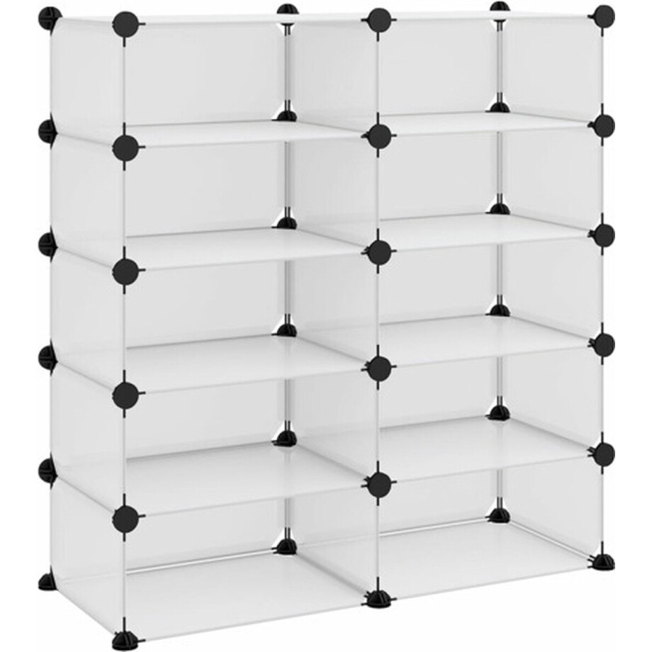vidaXL - Schoenenrek - 84x32x88,5 - cm - polypropeen - transparant afbeelding 1