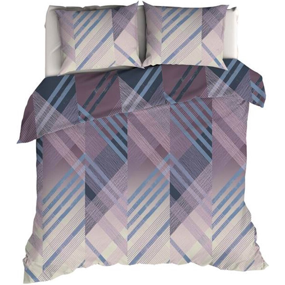 Romanette Valmont Dekbedovertrek - Extra breed - 260x200/220 cm - Blauw/Lila afbeelding 1