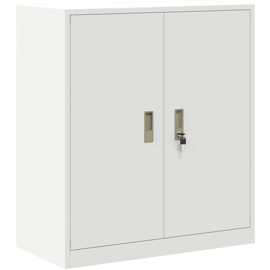 vidaXL - Opbergkast - Wit - 80 - x - 40 - x - 90 - cm - Staal vidaXL - Opbergkast - Wit - 80 - x - 40 - x - 90 - cm - Staal afbeelding 1