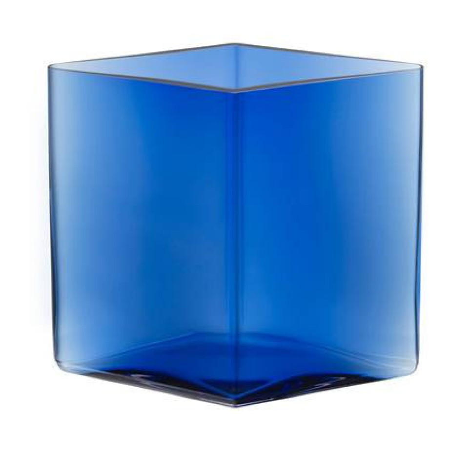iittala Ruutu Vaas 20,5 x 18 cm - Ultramarine Blue afbeelding 1