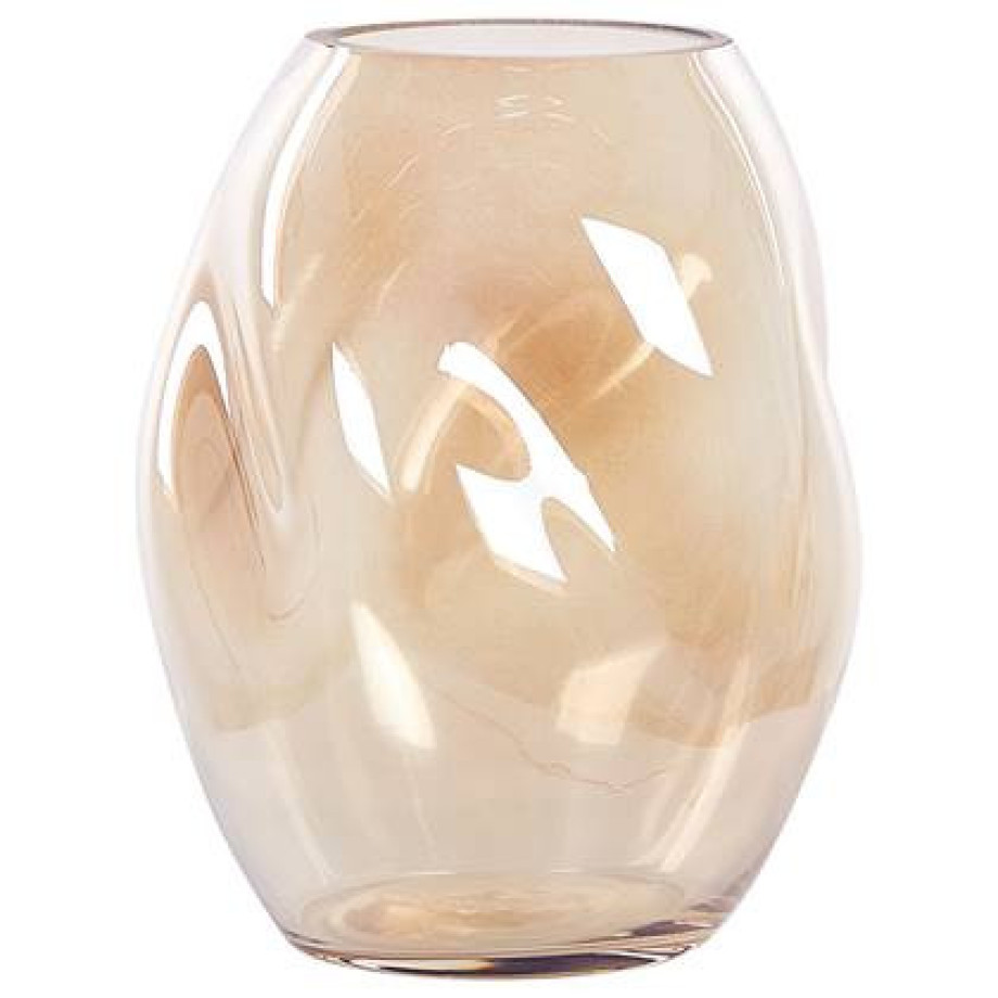 Beliani - GERAKINI - Decoratieve vaas - Oranje - Glas afbeelding 1