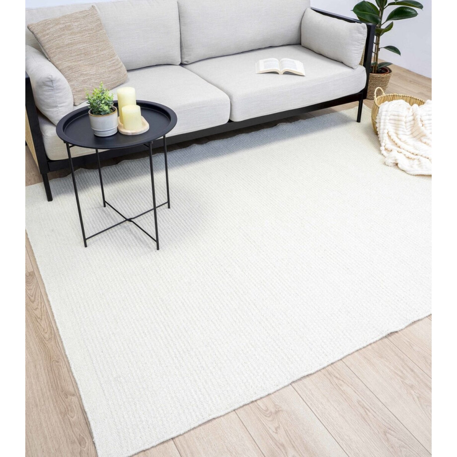 Flycarpets Serenity Wollen HANDGEWEVEN Vloerkleed - Crème - 200x300 cm afbeelding 1
