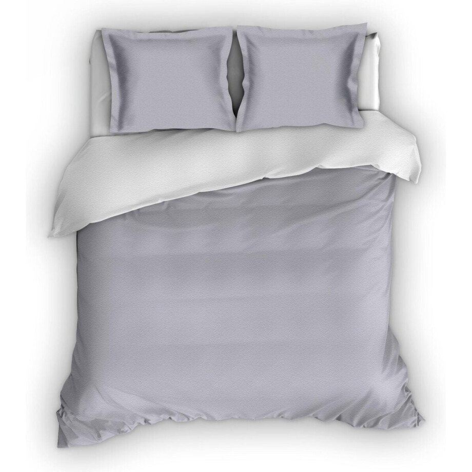 Romanette Comtesse flanel dekbedovertrek - Zilver/Wit - 1-persoons (140x200/220 cm + 1 sloop) Romanette Comtesse flanel dekbedovertrek - Zilver/Wit - 1-persoons (140x200/220 cm + 1 sloop) afbeelding 1