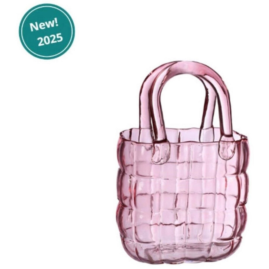 Handtas vaas Marais roze 14x9,5x22cm Handtas vaas Marais roze 14x9,5x22cm afbeelding 1