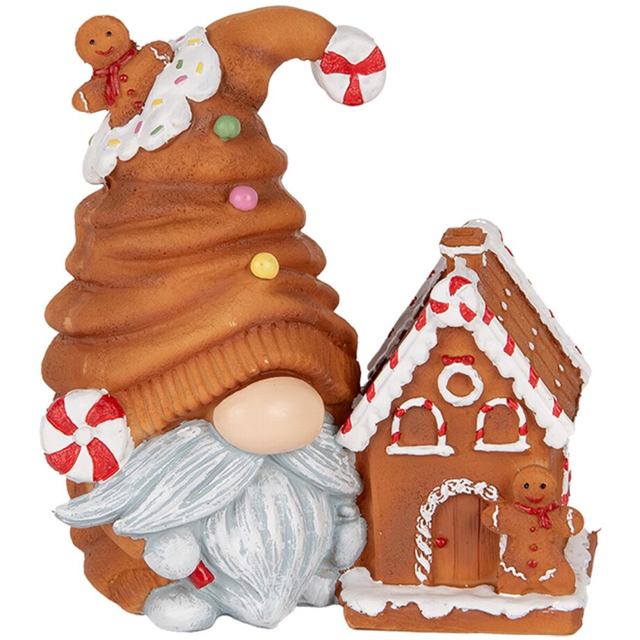 Clayre & Eef Kerstdecoratie met LED-verlichting Kabouter 14x9x15 cm Bruin Kunststof Clayre & Eef Kerstdecoratie met LED-verlichting Kabouter 14x9x15 cm Bruin Kunststof afbeelding 1