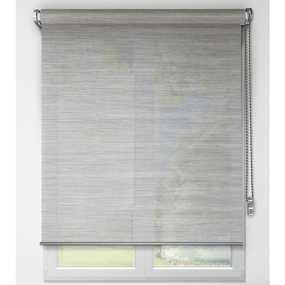 Rolgordijn - lichtdoorlatend zonder doorkijk - gemêleerd grijs - Madécostore - B52 cm x H 160 cm afbeelding 1