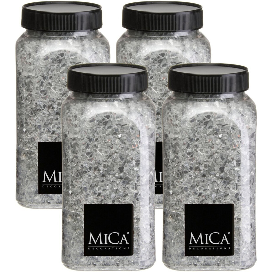 Mica Decorations decoratie stenen / granulaat - 4x - 650 ml - 1-2 mm - spiegel glas - siergrind Mica Decorations decoratie stenen / granulaat - 4x - 650 ml - 1-2 mm - spiegel glas - siergrind afbeelding 1