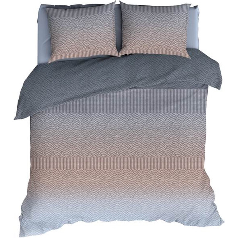 Romanette Grossarl Dekbedovertrek - Extra breed - 260x200/220 cm - Dovegrey afbeelding 1