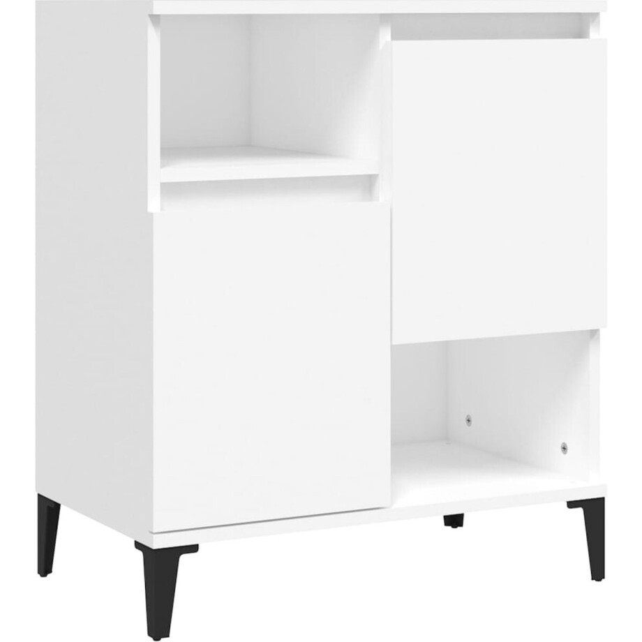 vidaXL - Dressoir - 60x35x70 - cm - bewerkt - hout - wit vidaXL - Dressoir - 60x35x70 - cm - bewerkt - hout - wit afbeelding 1